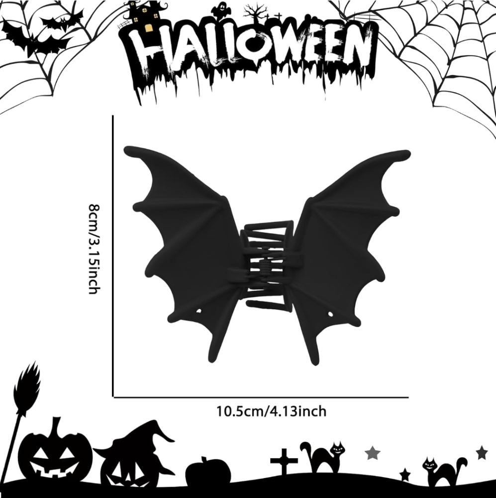 Black Bat Wing Hair Clip NIP - Picture 2 of 7